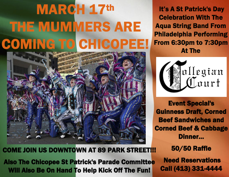 The St. Patrick's Day Mummer's pub crawl is coming to Chicopee